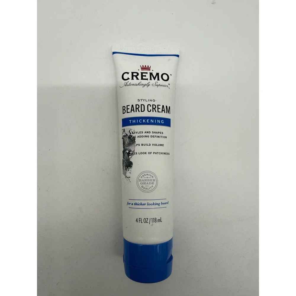 Cremo Thickening Beard Cream Styling Volume Definition 4 fl oz 118 ml Tube